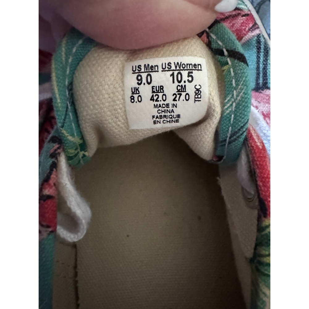 OFF THE WALL VANS FLAMINGO BIRD PINK / GREEN  LACE UP TENNIS‎ SHOES W-10.5. M 9 - Picture 4 of 4
